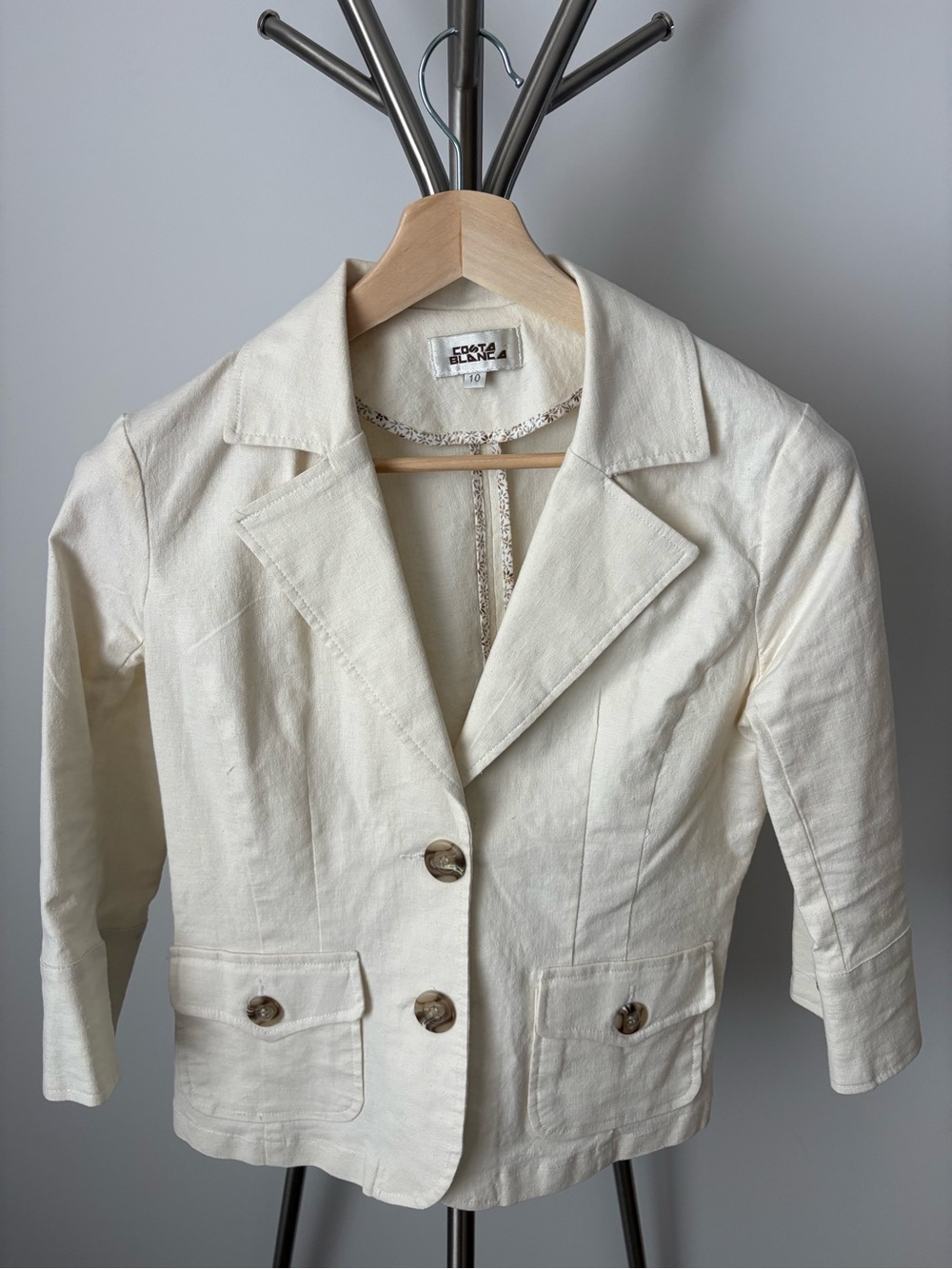 Linen Cream Blazer Jacket
